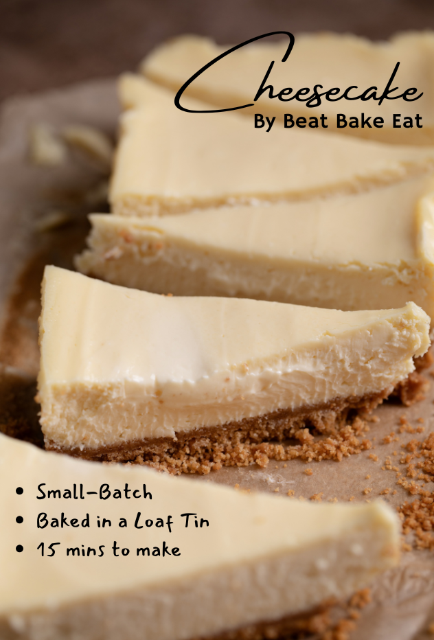 A small baked cheesecake that takes 15 minutes to make; super beginner friendly.
