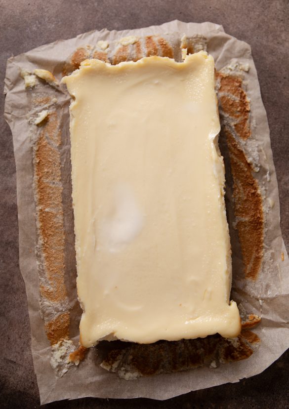 A small cheesecake baked in a loaf tin. | Beat Bake Eat