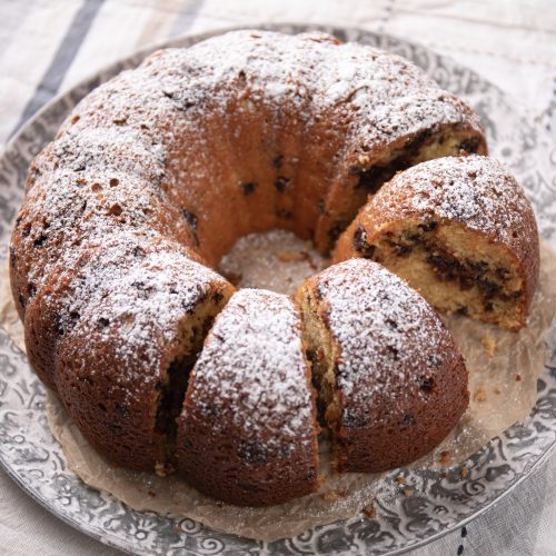 Horizontal photo showcasing the slices of a cake mix bundt cake | Food Photography by Beat Bake Eat