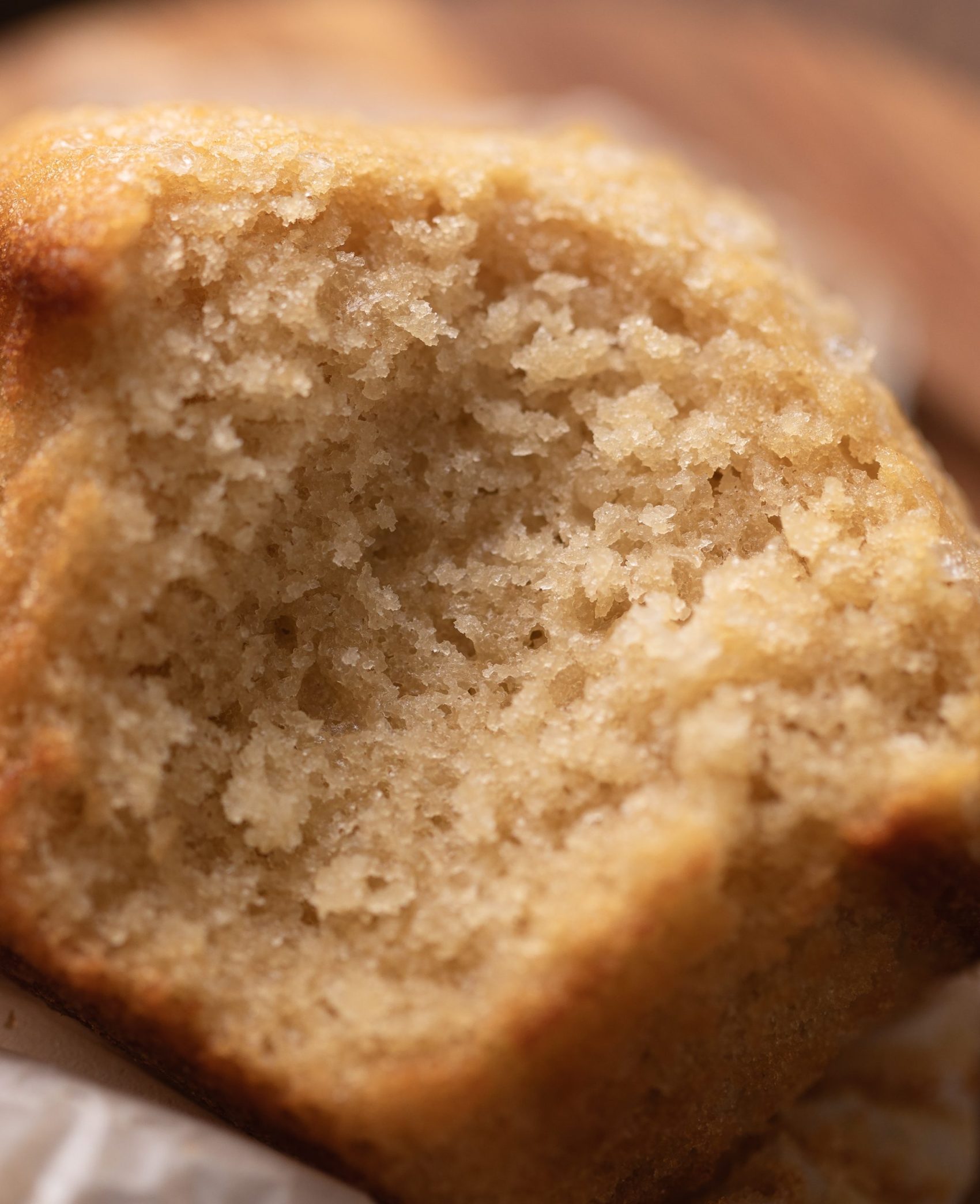 A super close-up texture shot of the interior of a muffin. | Food Photography